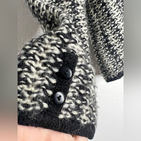 EMRECO Mohair Blend Black White Sweater Cardigan Jacket 2 Packets Size 12UK/8 US - Picture 5 of 12